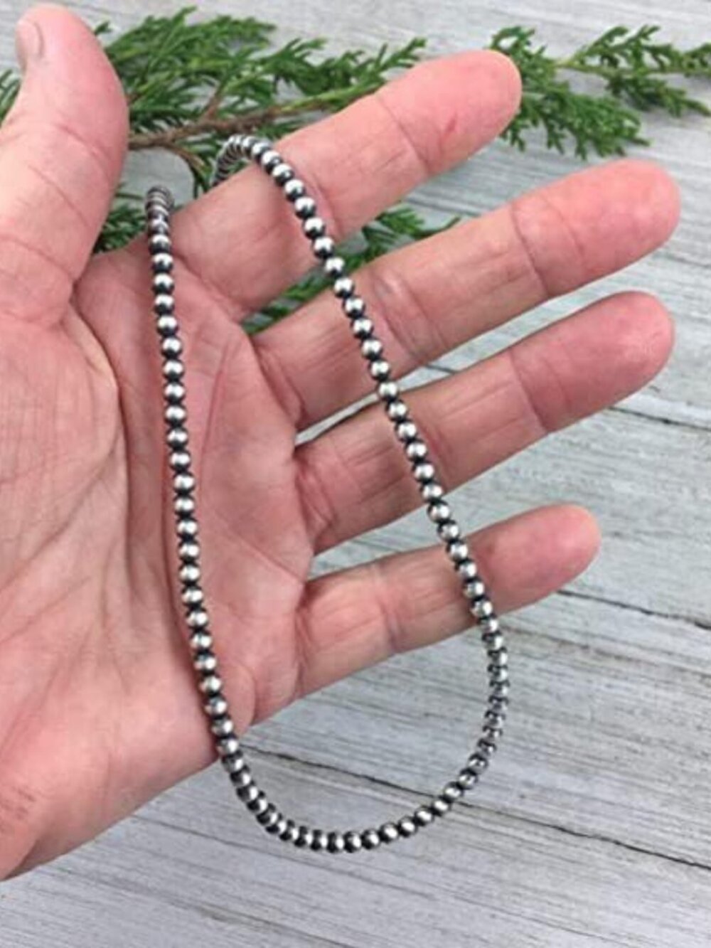 Western Jewelry Navajo Pearl Necklace for Women Men CCB Beaded Necklace Boho Vin - Picture 3 of 4